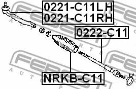 Right tie rod end Febest 0221-C11RH