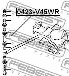 Rear stabilizer bar Febest 0423-V45WR