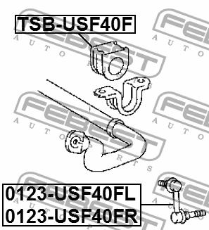 Front stabilizer bar, right Febest 0123-USF40FR