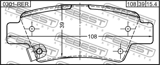 Febest 0301-RER Brake Pad Set, disc brake 0301RER