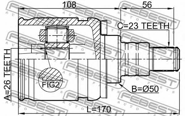 CV joint Febest 0111-GSU35LH