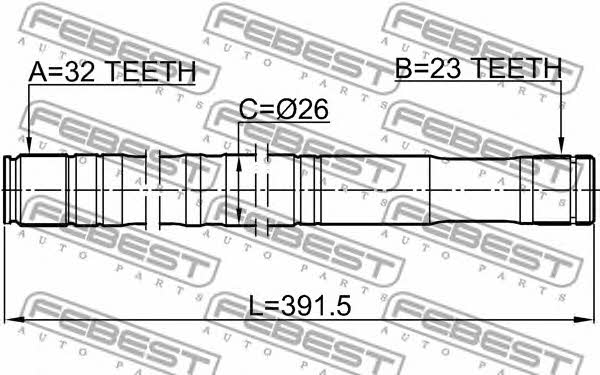 Febest Right axle shaft – price 185 PLN