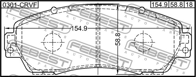 Febest 0301-CRVF Brake Pad Set, disc brake 0301CRVF