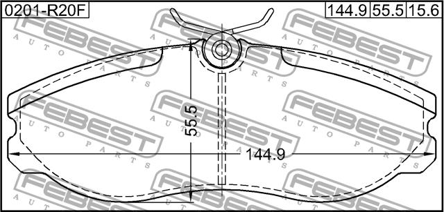 Febest 0201-R20F Brake Pad Set, disc brake 0201R20F