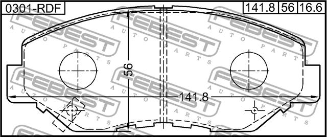 Febest 0301-RDF Brake Pad Set, disc brake 0301RDF