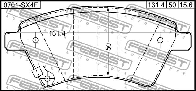 Febest 0701-SX4F Brake Pad Set, disc brake 0701SX4F