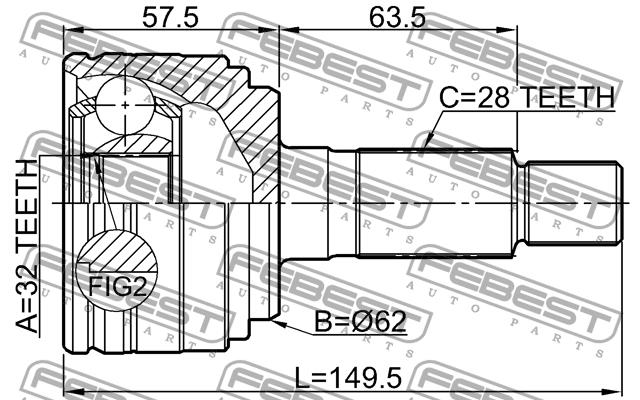 CV joint Febest 0510-GHMT