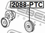 V-ribbed belt tensioner (drive) roller Febest 2088-PTC