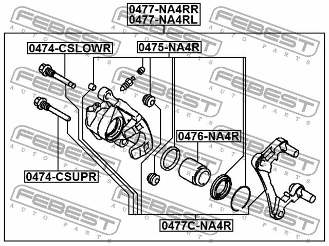 Febest Brake caliper rear right – price [object Object] PLN