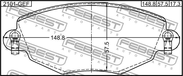 Febest 2101-GEF Brake Pad Set, disc brake 2101GEF