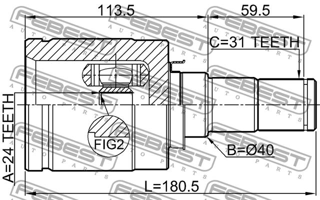 CV joint Febest 0511-GJATLH