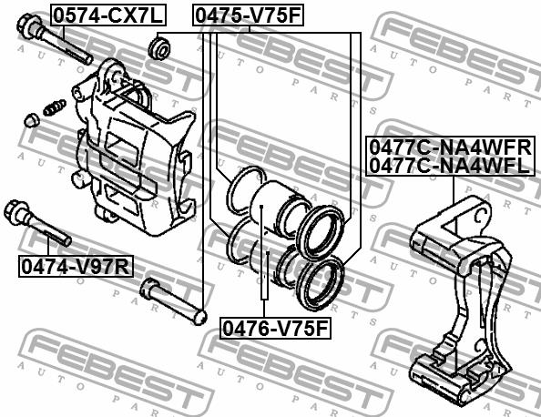 Febest Bracket front right brake caliper – price 188 PLN