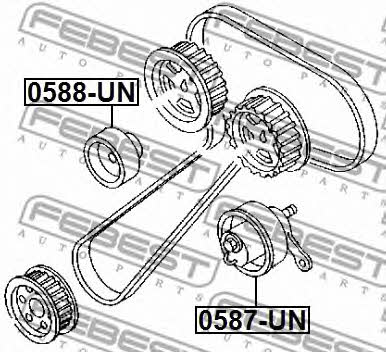 Febest Tensioner pulley, timing belt – price 77 PLN
