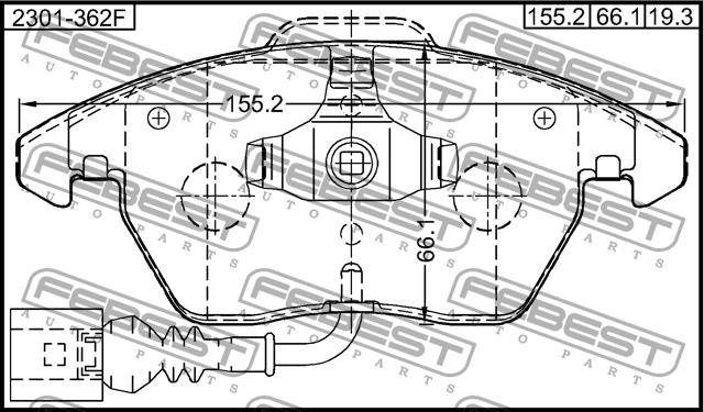 Febest 2301-362F Brake Pad Set, disc brake 2301362F