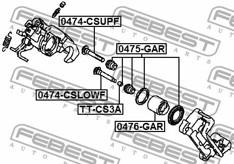 Rear brake caliper piston Febest 0476-GAR