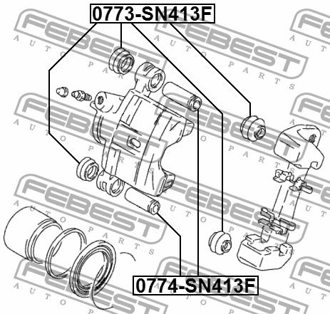 Brake caliper guide boot Febest 0773-SN413F
