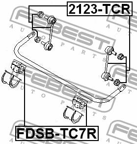Rear stabilizer bush Febest FDSB-TC7R