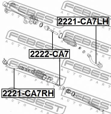 Inner Tie Rod Febest 2222-CA7