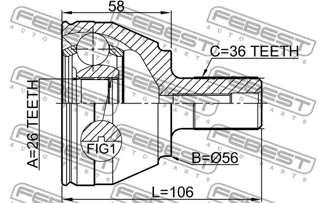 Febest CV joint – price 171 PLN