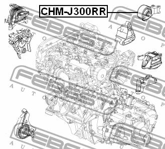 Engine mount, rear Febest CHM-J300RR