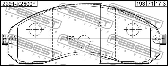 Febest 2201-K2500F Brake Pad Set, disc brake 2201K2500F