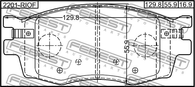 Febest 2201-RIOF Brake Pad Set, disc brake 2201RIOF