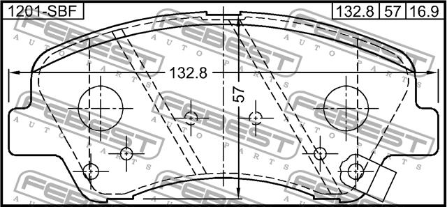 Febest 1201-SBF Brake Pad Set, disc brake 1201SBF