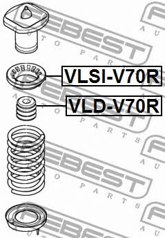 Rear shock absorber bump Febest VLD-V70R
