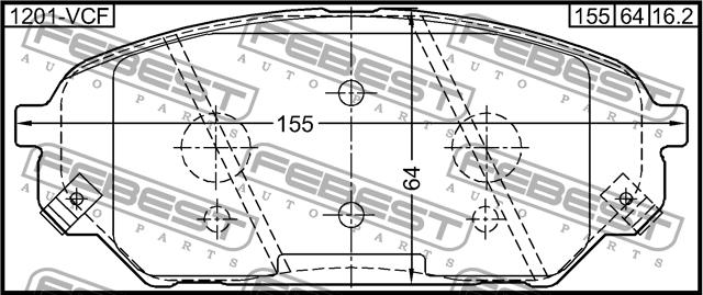 Febest 1201-VCF Brake Pad Set, disc brake 1201VCF