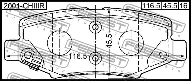 Febest 2001-CHIIIR Brake Pad Set, disc brake 2001CHIIIR
