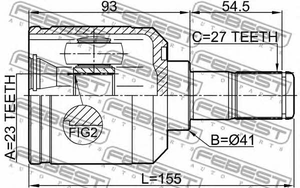 CV joint Febest 1211-SANFE4WD