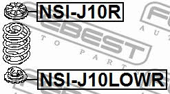 Suspension spring plate rear Febest NSI-J10LOWR