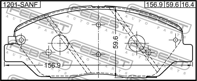 Febest 1201-SANF Brake Pad Set, disc brake 1201SANF