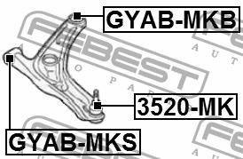 Febest Front lower control arm rear bushing – price [object Object] PLN
