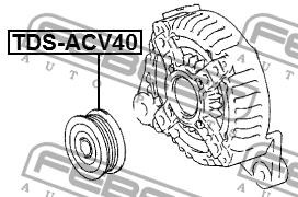 Belt pulley generator Febest TDS-ACV40
