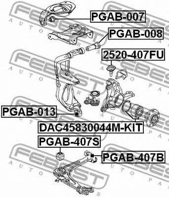 Silent block front upper arm Febest PGAB-008
