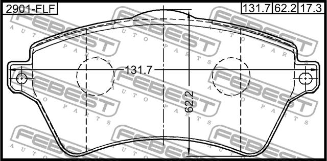 Febest 2901-FLF Brake Pad Set, disc brake 2901FLF