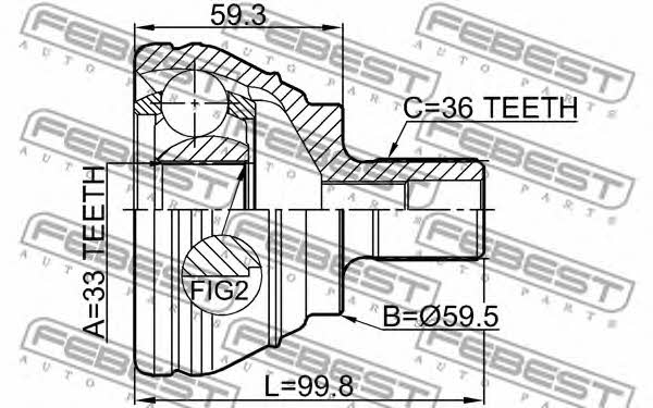 CV joint Febest 2310-EOS