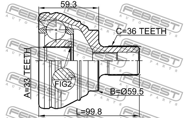 CV joint Febest 2310-EOS