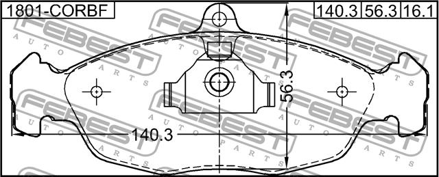 Febest 1801-CORBF Brake Pad Set, disc brake 1801CORBF