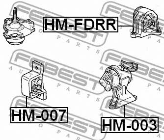 Engine mount, rear Febest HM-FDRR