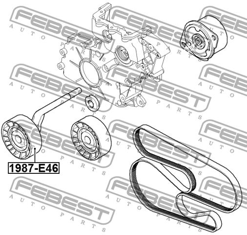Febest V-ribbed belt tensioner (drive) roller – price 63 PLN