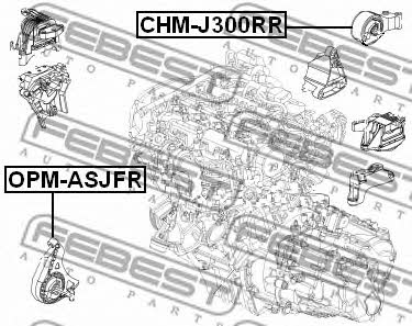 Engine mount, front Febest OPM-ASJFR