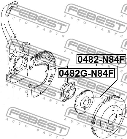 Wheel hub front Febest 0482G-N84F