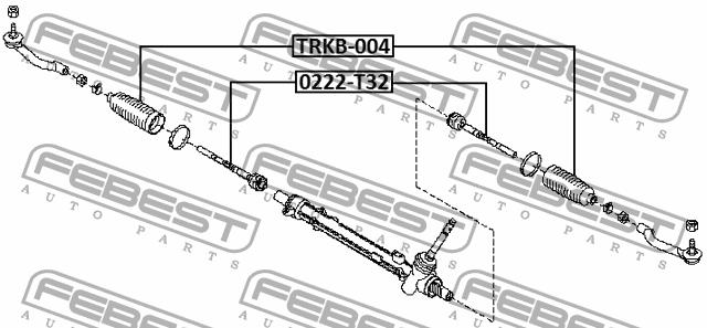 Inner Tie Rod Febest 0222-T32