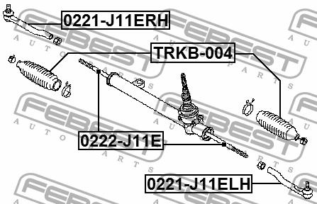 Inner Tie Rod Febest 0222-J11E