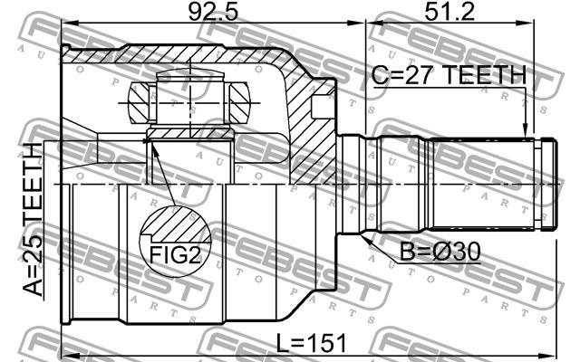 CV joint Febest 1211-YFLH