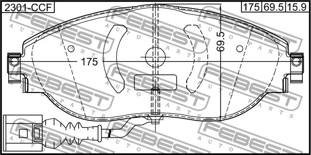 Febest 2301-CCF Brake Pad Set, disc brake 2301CCF