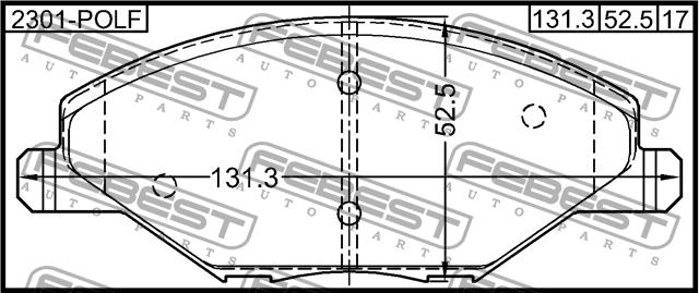 Febest 2301-POLF Brake Pad Set, disc brake 2301POLF