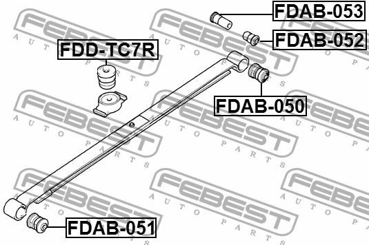 Silent block, rear springs Febest FDAB-051
